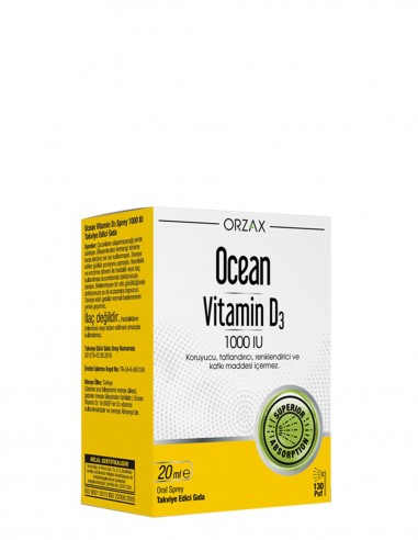 Orzax Ocean Vitamin D3 1000IU 20ml