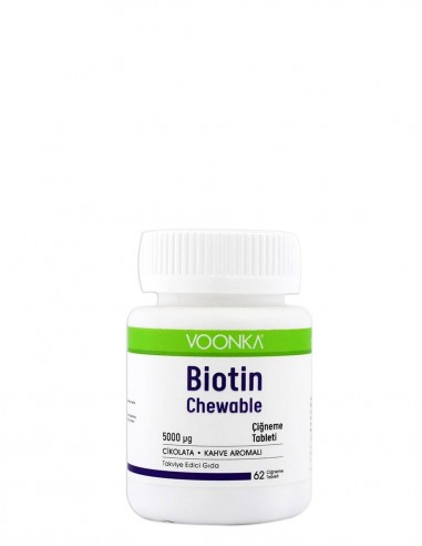 Voonka Biotin 5000mcg 62 Çiğneme Tableti