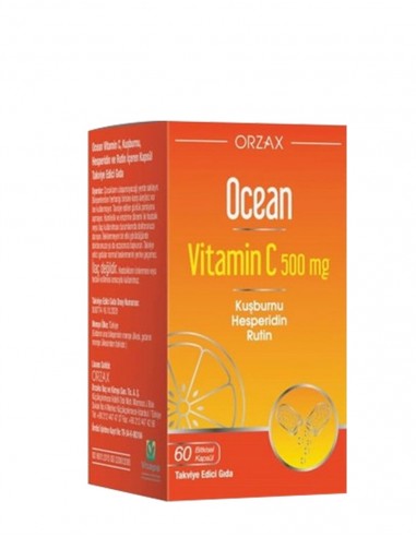 Orzax Vitamin C 500mg 60 Bitkisel Kapsül