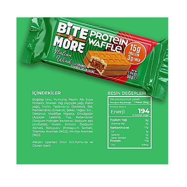 Bite&More Proteinli Tiramisulu Waffle 55g x 12 adet (1)
