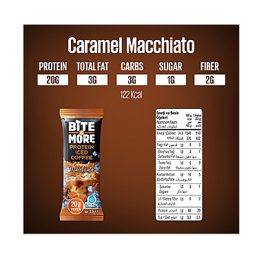 Bite&More Proteinli Caramel Macchiato 33g x 10 Adet  (1)