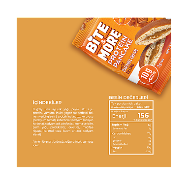 Bite&More Proteinli Pankek Karamelli 50gr x 12 Adet (1)
