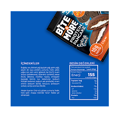 Bite&More Proteinli Pankek Oreo 50gr x 12 Adet (1)