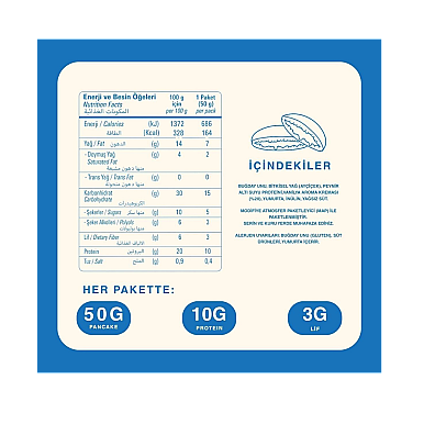 Bite&More Proteinli Pankek Vanilyalı 50gr x 12 Adet (1)