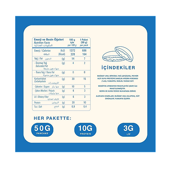 Bite&More Proteinli Pankek Vanilyalı 50gr x 12 Adet - 2