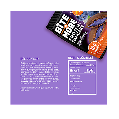 Bite&More Proteinli Pankek Yaban Mersinli 50gr x 12 Adet (1)