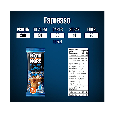 Bite&More Proteinli Soğuk Kahve Espresso 33gr x 10 Adet (1)