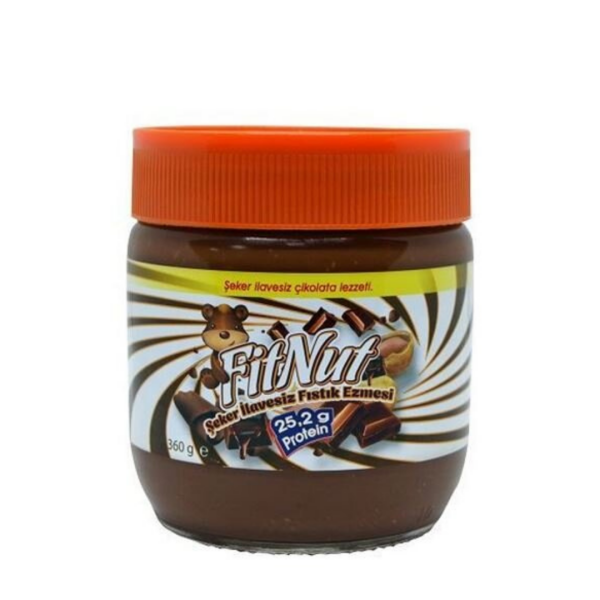 FitNut Şekersiz Çikolatalı Fıstık Ezmesi 360gr - 1