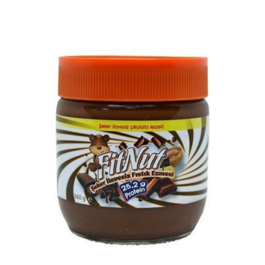 FitNut Şekersiz Çikolatalı Fıstık Ezmesi 360gr