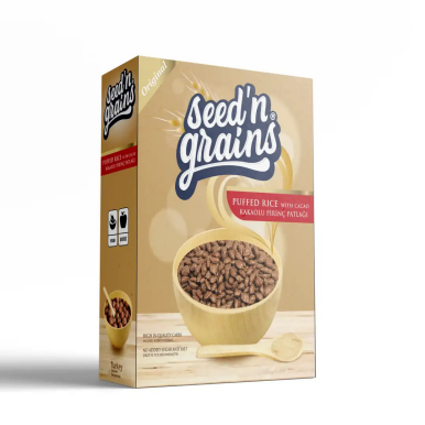 Seedn Grains Pirinç Patlağı (Şekersiz) 200gr Kakao Aromalı - Seedn Grains