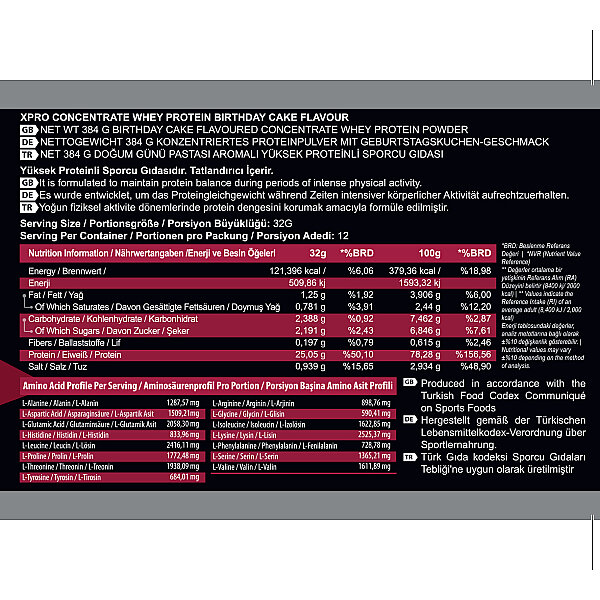 Xpro Concentrate Whey Protein Tozu 384gr - 6